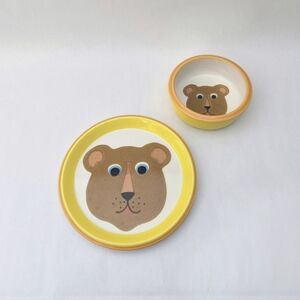 VINTAGE Bob Van Allen For Mikasa Kid's Stuff Bear Plate & Bowl Set GX001 Japan